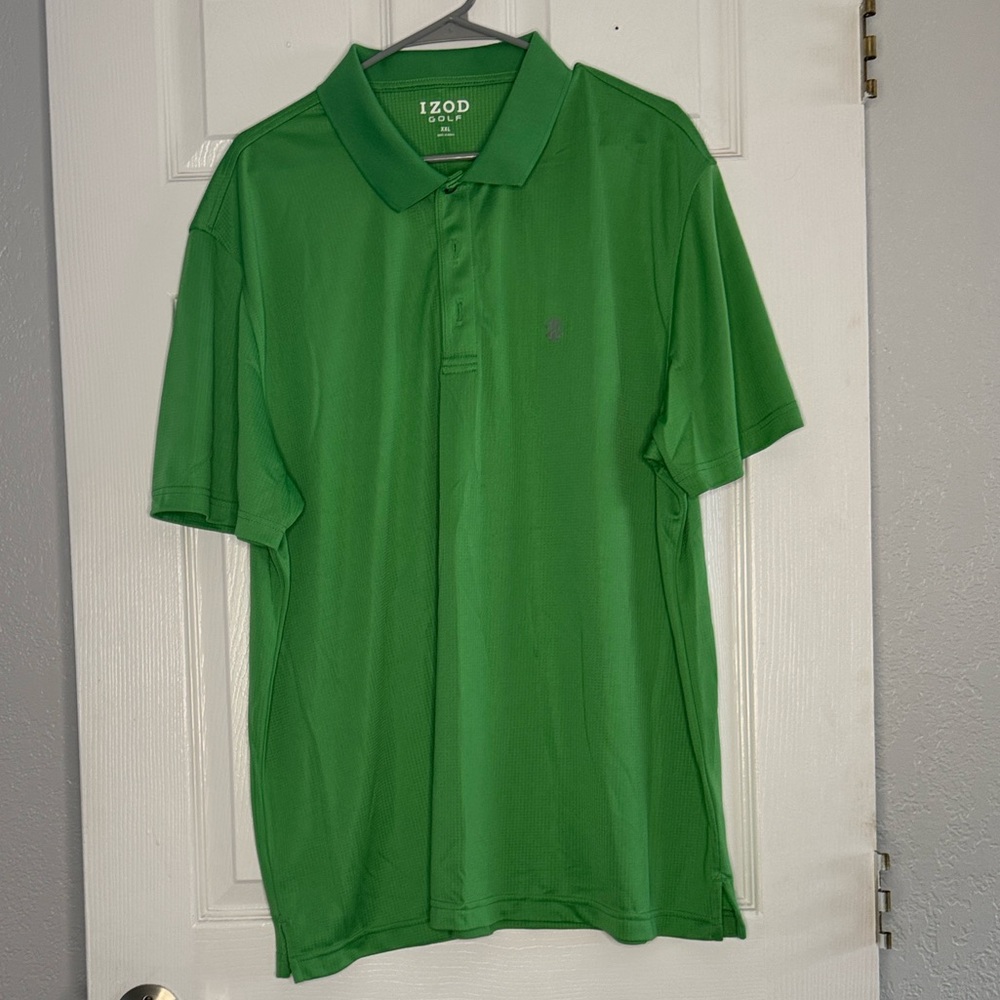 Izod Men’s Golf Grid Bright Green Polo Shirt